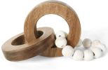 Wood Chain Link Decor, Minimalist Handmade Carved Knot DÃ©cor Accents for Shelf Coffee Table, Natural Boho Farmhouse Rustic Home Decor