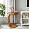 C-Shaped round Sofa Side Table End Table for Living Room - Modern Minimalist Metal Glass Top Coffee Table