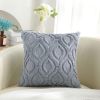 Throw Pillow Covers 18x18 Inch Set of 2, Soft Plush Faux Wool Blue Grey Couch Pillow Covers
