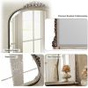 33"x 24" Arched Decorative Mirror Wall-Mounted,Antique Silver