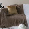 Coffee Acrylic Knitted Throw Blanket – Soft and Cozy Decorative Blanket for Bed, Sofa, Living Room, or Couch, Warm and Stylish Home Décor Accent