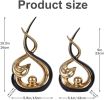 Home Decor Modern Abstract Art Ceramic Statue - 2 PCS Black and Gold Sculptures, Mid Century Modern Decor, Elegant Table Centerpieces for Dining Room
