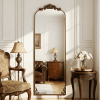 64"x 21" Vintage Arched Full Length Mirror Wall-Mounted Floor Mirror with Metal Frame, Antique Bronze