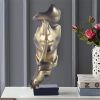 Thinker Statue, Silence is Gold Abstract Art Figurine,Modern Home Resin Sculptures Decorative Objects,Table Top Decor for Livingroom Home