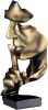 Thinker Statue, Silence is Gold Abstract Art Figurine,Modern Home Resin Sculptures Decorative Objects,Table Top Decor for Livingroom Home