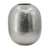 10.5x10.5x13" Aluminum Vase, Silver Streaks