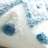Set of 2 Cotton Woven Boho Throw Pillow Covers, Tufted Decorative Square Pillowcases Covers with Tassels for Couch Sofa Bed, Living Room Sofa