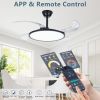 42 Inch Retractable Ceiling Fan,Low Profile Ceiling Fan with Light and Remote