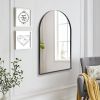 Arched Wall Mirror, 24"×36" Bathroom Mirror Black Deep Frame