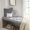 Poly Chenille Square Floor Pillow Cushion Grey 20x20"