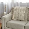 (2 pack)Nubby Dots Throw Pillow, 20" x 20", Square, Neutral, 1 per Pack