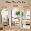 Arched Full Length Floor Mirror with Stand, Modern Full Body Mirror with Aluminum Frame for Bedroom, Living Room and Home Decor, 64 x 21 Inch