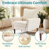 Fabric Accent Chair with Supportive Backrest and Armrests, Modern Comfortable Chair for Living Room, Bedroom, or Office