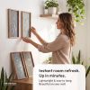 3D Wooden Floral Wall Decor Set, Framed Botanical Wall Art for Bathroom, Bedroom, Living Room and Office, Set of 4