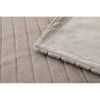 Beige Stripe Faux Fur Throw, 50" x 60", Adult/Teen