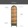 Juliet Narrow Arch Bookcase, Deep Green and Light Honey