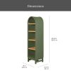 Juliet Narrow Arch Bookcase, Deep Green and Light Honey