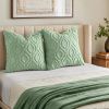Throw Pillow Covers 18x18 Inch Set of 2, Soft Plush Faux Wool Sage Green Solid Couch Pillow Covers