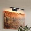 Picture Light Battery Operated with Remote, LED Black Art Lights for Paintings Rechargeable Dimmable and Timer