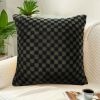 11.8inches Urban Light Luxury Dark Green Checkered Lumbar Throw Pillow – Decorative Cushion