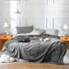 Grey Throw Blanket – Warm and Cozy Fleece Comforter for Sofa, Bed, Living Room, or Home Décor, Soft Decorative Blanket