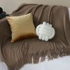 Coffee Acrylic Knitted Throw Blanket – Soft and Cozy Decorative Blanket for Bed, Sofa, Living Room, or Couch, Warm and Stylish Home Décor Accent