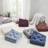 Poly Chenille Square Floor Pillow Cushion Grey 20x20"