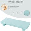 Small Wood Tray Pedestal Stand Farmhouse Bathroom Decor Decorative Wooden Riser Kitchen Soap Dish Holder for Vanity, Counter, Sink, Light Blue