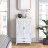 27'' Accent Tall Tower White Storage Cabinet - Rustic Wood Sideboard Pantry Cabinet - Versatile Buffet Cabinet with Storage for Home Decor and Organiz