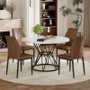 Table and Chair Set.A white MDF table with a diameter of 47.3 inches