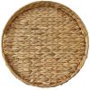 16-Inch Natural Water Hyacinth Decorative Tray with Clear Acrylic Insert, 1 Count