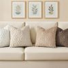 Throw Pillow Covers 18x18 Inch Set of 2, Soft Plush Faux Wool Light Brown Solid Couch Pillow Covers