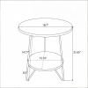 2-Tier round Faux Marble End Table Sofa Bedside Table with Shelves Home Decorative Furniture