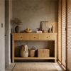 Main console, foyer table, rectangular sofa table with storage space, stylish design