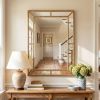 36 X 24 Inch Gold Wall Mirror with Beaded Frame for Various Scenarios, Such As Living Rooms, Entryways, Etc