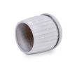 Handmade White Glazed Ceramic Planter Set of 2, 6" & 8" Diameter, Bamboo-like Pattern, for Orchids Indoor/Outdoor Shelf and Table Use, Breathable Clay