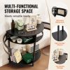 Half-moon Rattan Console Table with 2 Drawers, Rattan Entryway Table with Natural Rattan Sliding Door, Console Table with Storage for Living Room