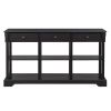Console Sofa Table with Ample Storage, Retro Kitchen Buffet Cabinet Sideboard with Open Shelves and 3 Drawers