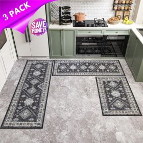 Kitchen Rugs and Runner Sets of 3, Kitchen Floor Mat Carpet, Washable Non Slip Kitchen Runner Rug, Farmhouse Hallway Doormat for Holiday Home Decor