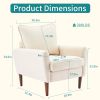 Fabric Accent Chair with Supportive Backrest and Armrests, Modern Comfortable Chair for Living Room, Bedroom, or Office