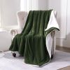 Sherpa Fleece Throw Blanket, Double-Sided Super Soft Luxurious Plush Blanket Throw Size, Olive Green, 50x60 inches