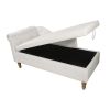 Beige Chaise Lounge Indoor,Velvet Lounge Chair for Bedroom with Storage & Pillow
