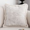 17.7in French Jacquard Woven Pillow Cover – Peony Floral Decorative Throw Pillow Case