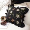 17.7in Square Vintage Decorative Throw Pillow – Embroidered Cushion for Sofa, Bed, Living Room, or Home Décor Accent