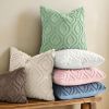 Throw Pillow Covers 18x18 Inch Set of 2, Soft Plush Faux Wool Sage Green Solid Couch Pillow Covers