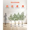 6FT Artificial Olive Tree with Black Pot, Tall Fake Tree with Natural Wood Trunk & Realistic Green Leaves and Fruits, Indoor Faux Plant for Home