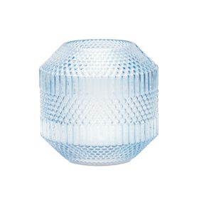 Vase 6.5"D x 6.5"H Glass (Material: Glass, Color: Blue)