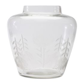 Vase 6.5"D x 6.5"H Glass (Material: Soda Lime Glass, Color: Grey)