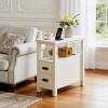 End Table with Charging Station,Side Tables with USB Ports & Outlets,Side Table with 2 Drawers, Small Wood Bedside Table, Small Rustic Side Table