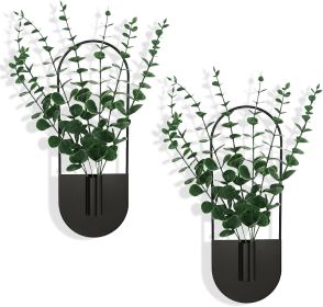 2 Pcs Boho Wall Decor Hanging Planters for Indoor Plants (Material: Iron)